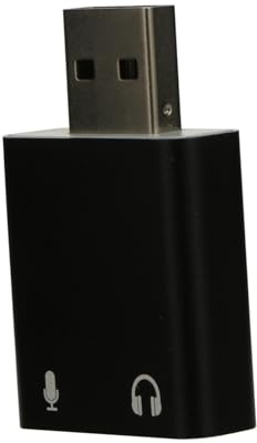 OSALADI USB Externe Soundkarte Aluminium Stereo Audio Adapter mit Mikrofon Kopfhöreranschluss USB Plug Play Kompatibel für PC Laptop Desktop Schwarzes Aluminiumgehäuse