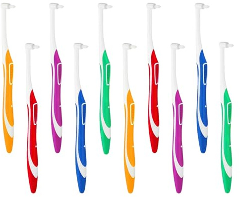 10 Stück Tuft Zahnbürste,Einbüschelbürste Getuftet Bürste,Weich Büschelzahnbürste,Interdentalbürsten Mit Schutzkappen, Zwischenräum Zahnbürste Zahnlücke Bürste Für Mundpflege
