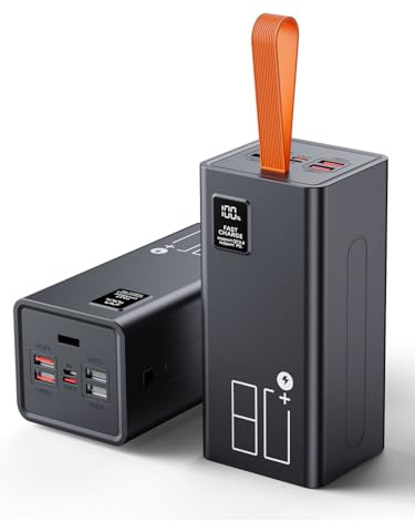 Batterie Externe 80000mAh, 30W Power Bank Charge Rapide, Powerbank USB C 5 Sorties et 2 entrées avec Affichage LED, Chargeur Portable Compatible avec Téléphone iPhone Samsung Tablet