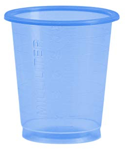 MED-Comfort 990 Schnapsbecher Schnapsgläser aus Plastik Pinnchen Kunststoff Shots Medikamentenbecher 2cl - 3cl Einweg Medi Becher blau