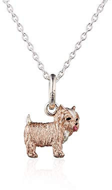 Gemma J Silver Yorkshire Terrier Pendant with rose gold detail