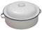 Falcon Enamel Round Roaster Oven Roasting Baking Casserole Dish White 20cm Tin Tray Hot Pan