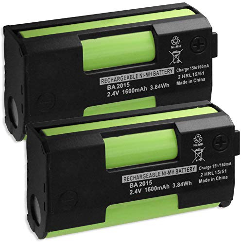 2X Akku kompatibel zu Sennheiser BA2015 für Mikroport System 2015, SK2015, EK2015 / Evolution Wireless G2, G3,G4 Serie/Tourguide SK2020-D [NI-MH / 1600 mAh / 2.4V] [NI-MH / 1600 mAh / 2.4V]