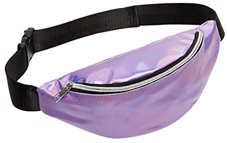YEBIRAL Damen Bauchtasche Laser PU-Leder Modisch Umhängetasche Hüfttasche Gürteltasche Outdoor Gurttasche zum Wandern Reisen Urlaub