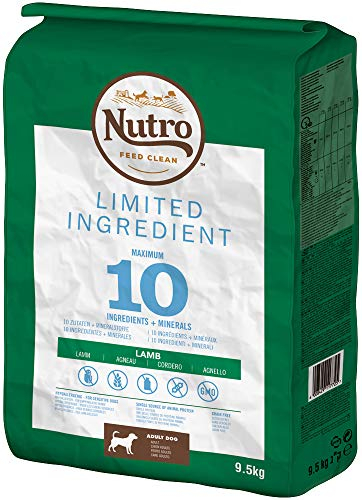 NUTRO Hundefutter Trockenfutter Limited Ingredient Adult 1+ Mit Lamm, 1 Beutel (1 x 9.5kg)