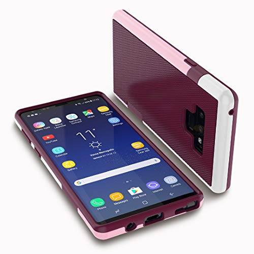 Jeylly for Samsung Galaxy Note 9 Case, Wine | 3 Color Slim Hybrid Impact Anti-Slip Rugged Soft TPU Hard PC Bumper Shockproof Protective Case Cover Shell for Note 9