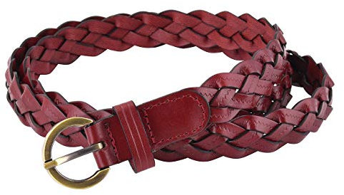 CHIC DIARY Schmaler Geflochtener Gürtel Damen Flechtgürtel Modisch Retro Ledergürtel Taillengürtel für Jeans Kleid Rock