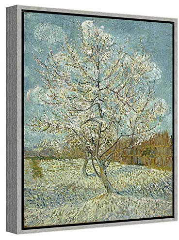 Wieco Art Van Gogh Kunstdruck auf Leinwand, Motiv: The Pink Peach Tree von Modern Landscapes, klassische Bilder auf Leinwand, Wandkunst für Heimdekorationen VAN-0012-3040UK-SF