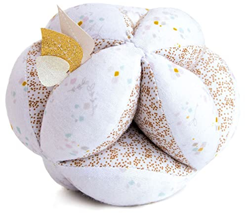 Doudou et Compagnie - Balle de Préhension Hochet - 15cm - Collection Lapin de Sucre - Modèle Aléatoire - Couleur Blanc ou Rose ou Vert - Doudou Multifonction - Idée Cadeau Bébé Naissance - DC3503