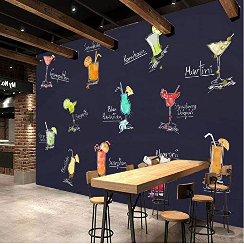 Mtisrx 3D Fototapete Cocktail Fototapete Bar Restaurant Hintergrund-350cmx245cm