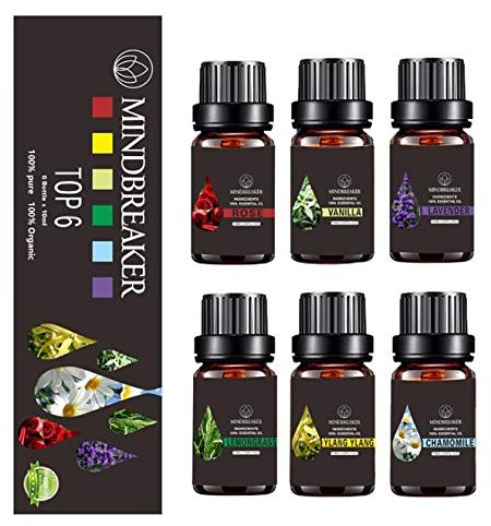 Set di oli essenziali floreali, oli aromatici aromatici biologici oli essenziali terapeutici di grado premium puro al 100% - Confezione regalo Bottiglie da 6/10 ml (Floral Essential Oils Set-TOP 6)