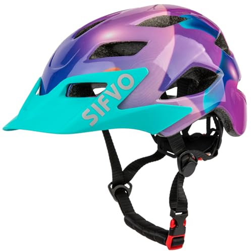 Kids Helmet, SIFVO Kids Bike Helmet Boys and Girls Bike Helmets with Cool Visor Helmet for Kid 5-14, Kid Bike Helmets Youth Bike Helmet Adjustable & Lightweight 50-57cm