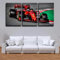 Formel-1-Ferrari-Rennen Leinwandbild 3 teilig Poster Drucke Wandkunst Bilder Leinwand Malerei Poster Print Wohnzimmer Dekoration 50x70cmx3 / Mit Rahmen