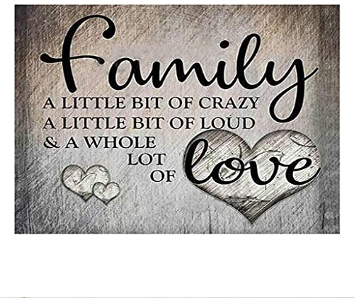 5D DIY Diamond Painting Eckige Steine 50x40cm Quadratische Diamanten Malerei Family Diamant Gemälde Malen nach Zahlen Mosaik Strass Stickerei Perlen Bilder Kristall Handwerk Kreuzstich Decor Geschenk