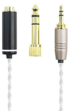 HansnBy 3.5mm 1/8 TRS Male and 6.3mm 1/4 Adapter to 4.4mm Balanced Female Headphone Audio Adapter Cable