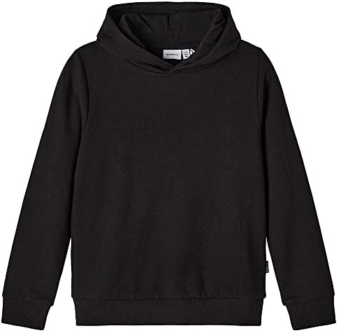 NAME IT Mädchen Kapuzen Sweater aus Bio-Baumwolle Black 122-128