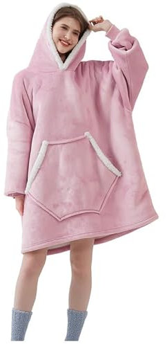 FELOVE Pull Oversize Femme,Sweat à Capuche Douillet Femme,Cadeaux pour Femmes Sweat à Capuche Oversize,Grandes Poches en Forme de Chauve-Souris