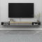 Meuble TV Suspendu,Étagère TV Flottante,Support de Télévision Flottant Fixé au Mur Centre de Console Multimédia de Divertissement Grande Armoire de Rangement pour Bureau à Domicile (Gris Foncé)