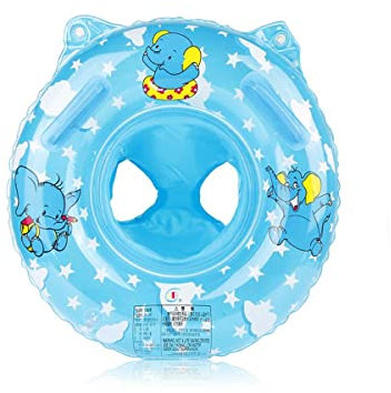 XQMMGO Flotador con asiento para bebé, accesorios de baño para niños, niños pequeños y bebés, flotador hinchable para bebés de 6 a 36 meses (elefante, azul)