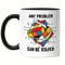 Hey!Print Any Problem Can Be Solved Zauberwürfel Tasse Schwarz Rubik Cube Magic Würfel Retro Rubi Vintage Nerd