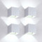 FUPE 4 Stücke Wandleuchte aussen/Innen Wandlampe LED Außenwandleuchten IP65 Wasserdichte Moderne Weiß 12W 6500K Kaltlicht Wandleuchte Quadrat Aluminium Strahlwinkel Einstellbar