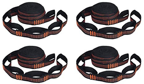 Pmandgk 4 Stücke 5 Ring Belastbare Hänge Matten Gurte VerstäRktes Polyester für Haus Außen Hänge Orange