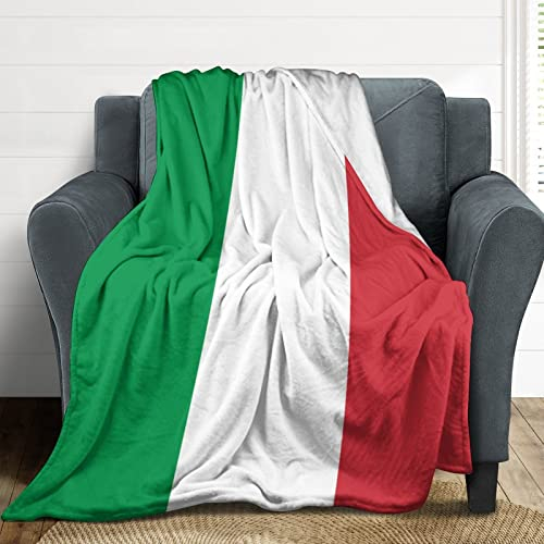 Italien-Flanell-Bettdecke, Italien-Flagge, weich, warm, flauschig, Plüsch-Überwurf, Decke für Sofa, Stuhl, Wohnzimmer, Schlafzimmer, Büro, Reisen, 127 x 152,4 cm