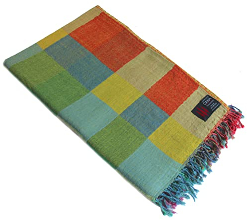 Lorenzo Cana Karierte Wolldecke Decke aus 100% Wolle flauschig weiche Merinowolle Wohndecke bunt Mehrfarbig Couchdecke Kuscheldecke Überwurf Plaid 96314