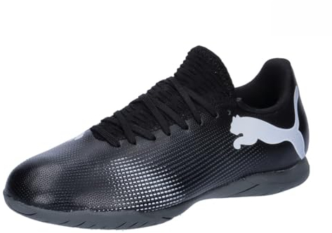PUMA Unisex Kinder Future 7 Play It Jr Soccer Shoe, Black White, 38 EU