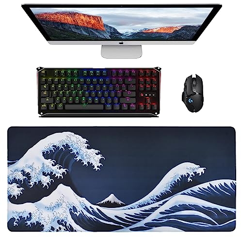 Grand Tapis de Souris de Jeu, Tapis de Souris XXL Speed Gaming, 900 x 400 x 3 mm Gaming Mousepad, Tapis de Souris avec Base en Caoutchouc l antidérapante pour Accessoires de Jeu Mac et PC (L-167)