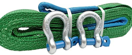 ALFA LOGISTIK® Offroad Hebeband 2-3t + 2 Schäkel 3,25t Hebebänder 2-8m (2t 5m)