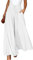 ASKSA Damen Breites Bein Hose Sommer Hohe Waist Plissee Hosen Elegante Einfarbig Leicht Hosenrock Sommerhose mit Tasche Freizeithose (Weiß,XL)
