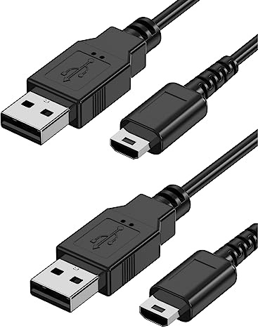 LadeKabel kompatibel mit Nintendo DS Lite, 1.2M Kabel nur für Nintendo DS Lite Ladekabel 1A schwarz 3.9ft 2 Stück