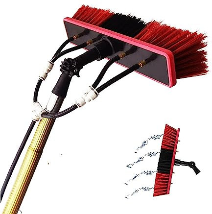 Witriolik 6m Wasserführende Teleskopstange für Photovoltaik, Solar, Fassaden, Fenster& Wintergartenreinigung,Mit 30cm Bürstenkopf Teleskopstiel mit Waschbürste für Sonnenkollektoren & Glasdach