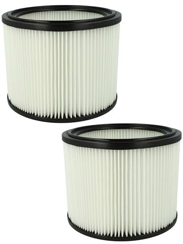 vhbw 2x Filterelement kompatibel mit WAP Aero 400, 440, 25-11, 25-21, 30-2M PC, 5 Gallon, 26 Nass-/Trockensauger - Feinstaubfilter, Papier/Gummi