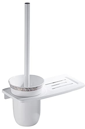 Escobilla Cepillo de baño Holder Hogar Montado en la Pared Tazón de baño Cepillo Baño Punzón Tocador Limpieza Brochetas Moderno Creativo Cepillo Cepillo Cepillo Blanco Escobilla de Baño