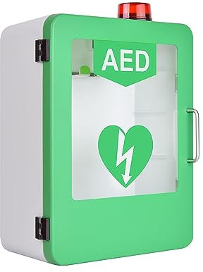 TsoLay AED-Schrank Aus Edelstahl, Aufbewahrung Für Defibrillatoren Zur Wandmontage Mit Alarm Und Blitzgerät, Passend Für Defibrillatoren Aller Marken Für Zuhause Und Das Büro, 17,7 X 13,7 X 7 Zoll