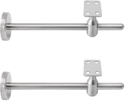 Stainless Steel Handrail Bracket Wall Adjustable,Extended Flat Stair Handrail Bracket,Adjustable Staircase Handrail Bracket,w/Base Flange Cover 2 Pcs