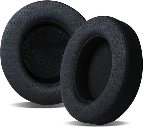 Kraken Pro V2 - Almohadillas de repuesto ovaladas para auriculares Razer Kraken Pro V2 Razer Kraken 7.1 V2, hechas de tela de malla de alta calidad y espuma viscoelástica, fácil instalación (negro)