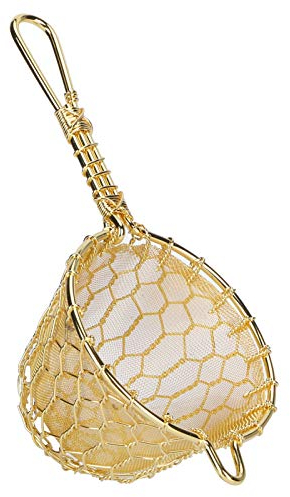 VIFERR Tea Strainer Copper Loose Leaf Tea Sieve Infuser Reusable Tea Filter Hand Woven with Long Handle for Teapots Mugs Cups
