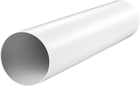 PVC Rundrohr Lüftungsrohr Durchmesser 100mm/150mm Länge 0,5m/1,5m Ab-Zuluft Rohr Lüftung Kanal ABS Kunststoff Weiß Rund Lüftungskanal Versorgungskanal Heizungs-Kühllüftungssystem (Ø100mm - 1500mm)
