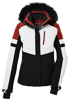 killtec Damen Skijacke/Funktionsjacke in Daunenoptik mit abzippbarer Kapuze und Schneefang KSW 101 WMN SKI QLTD JCKT, schwarz, 40, 42038-000