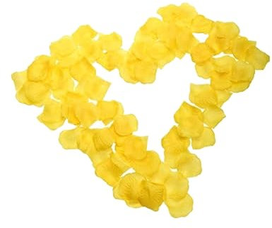 SWEETBIUTI Fausses pétales de Rose Petales de Fleurs artificielles Silk Pétales Roses Roses Jaunes Fleurs artificielles Pétales pour la pièce maîtresse de fête de Mariage 100pcs