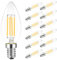 GBLY 12er pack LED Glühbirne E14 Leuchtmittel: Warmweiß Lampe kerze Birne 4W 2700K Filament Retro Edison Glühlampe Vintage Light Bulb Glas Energiesparlampe für Kronleuchter - Nicht Dimmbar