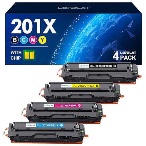 LOFBLAT 201X 201A Ersatz für HP 201X 201A CF400X CF400A Multipack Toner für HP Color Laserjet Pro MFP M277dw M277n M252dw M277 M274n M252n M252 M277c6 (201X 201A Schwarz Cyan Gelb Magenta, 4er-Pack)