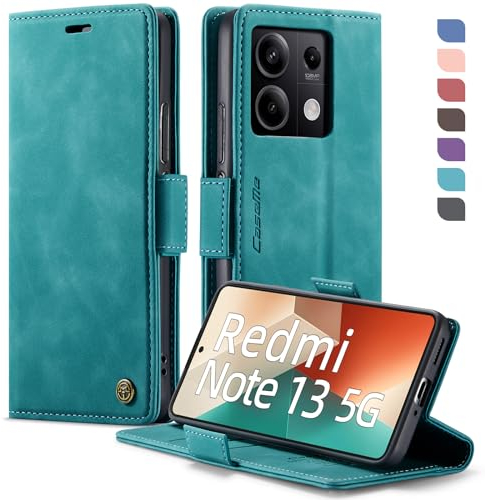 XYGLOW Handyhülle für Xiaomi Redmi Note 13 5G Hülle Klappbar Premium PU Lederhülle Klapphülle【RFID Schutz】 Kartenfach Standfunktion Schutzhülle für Redmi Note 13 5G Flip Case Tasche Cover,Grün