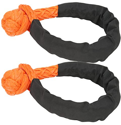 Akozon Grillete Suave, 2 Piezas Grillete Suave Sintético Resistencia a la Rotura de 21 Toneladas Grillete de Cuerda Ligero y Flexible para Camiones SUV Vehículos Todoterreno