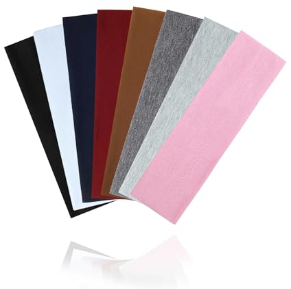Generisch Elastische Sport Stirnbänder Weiches Elastisch Haarreife rutschfeste Schweiß-Stirnbänder Mehrfarbig Dünn Haarbänder Sport Laufen Exercise Gym Yoga Workout Headbands (Mehrfarbig-8)