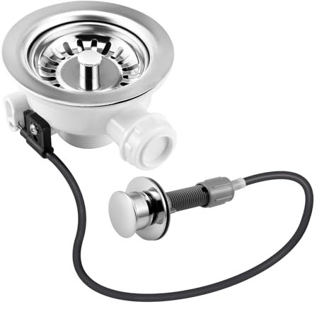 Siebkorbventil 114mm,Spülenablauf Spülen, Siebkorb Spüle,Sifon Spüle Set Für Küche,Ablaufgarnitur für die Spüle,Körbchenventil,Spülbecken Ablaufgarnitur Küche,Zubehör für die Küche