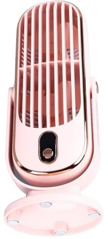 Topiky Turmventilator, Persönlicher Tischventilator mit 5 Geschwindigkeiten, Extrem Leiser Betrieb, Turmventilator mit Bürstenlosem Motor für Home Office Auto (PINK)